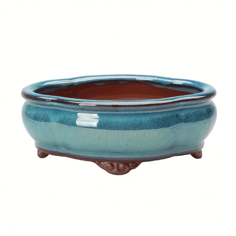 Bohemian Handcrafted Ceramic Planter Pots with Drainage Holes - Versatile for Succulents, Flowers & Bonsai - Elegant Indoor