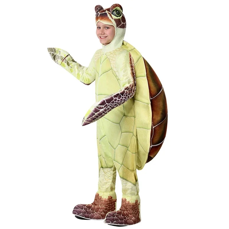 Kids Sea Turtle Costume Ocean Animal Green Chelonia Mydas Cosplay Halloween Costume For Children Carnival Party Suit Dress Up