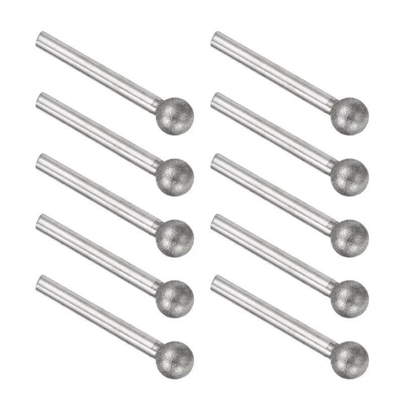 WCS-12Mm Metal Ball Burr Spherical Grinding Head 6Mm Shank For Glass Carving Polishing