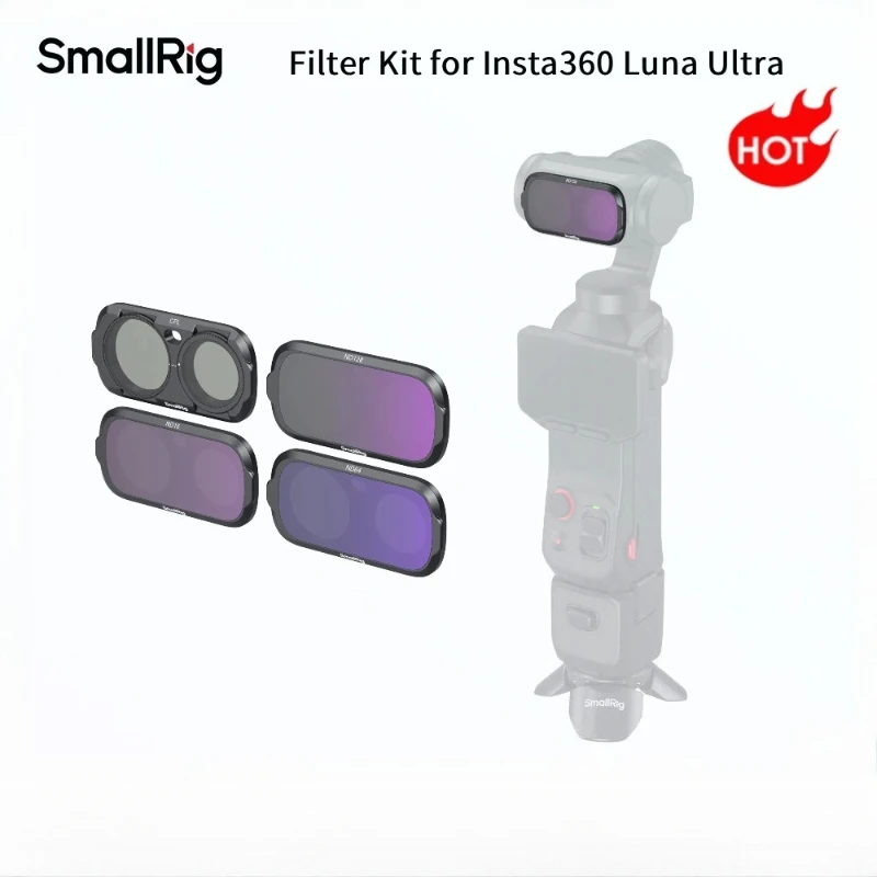 SmallRig 6688 Filter Kit for Insta360 Luna Ultra with ND16 / ND64 / ND128 / CPL Filter Reduce Light Evenly Minimize Color Shift