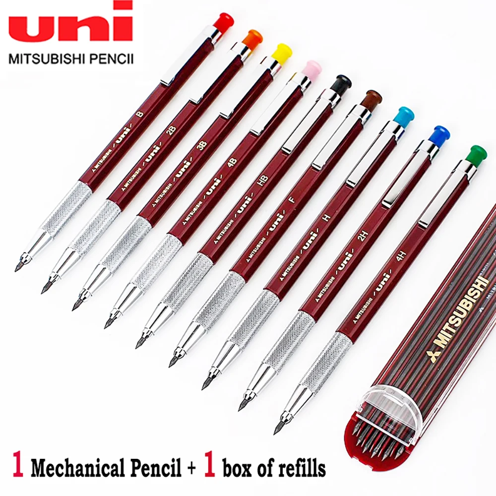 

UNI MH-500 Mechanical Pencil +Refills Set Design Drawing Engineering Automatic Comic Sketch School Supplies Stationery 2.0mm