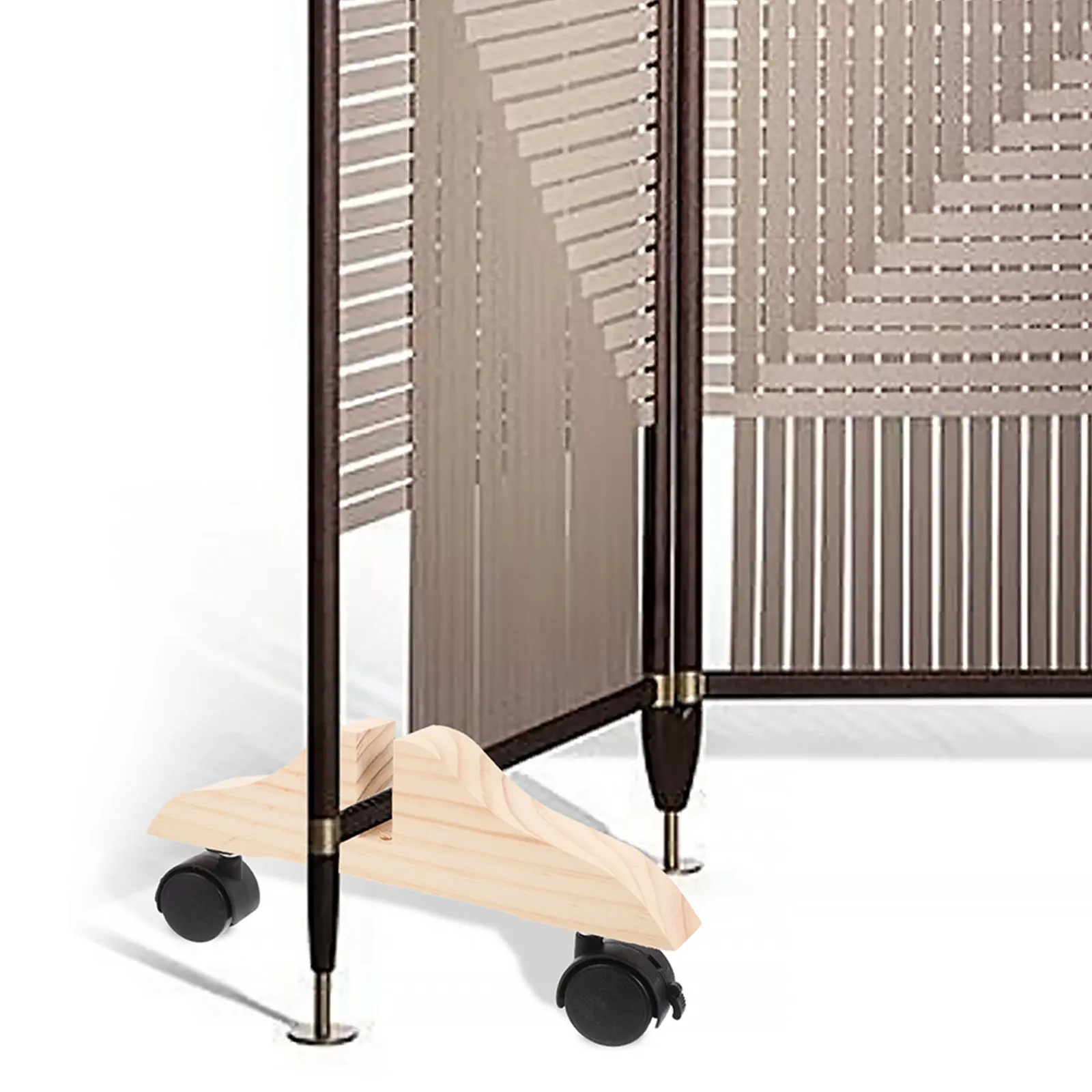 3Pcs Wooden Room Divider Base Thickened Panel Bracket Stand Movable Support Feet Privacy Screen Holder Partition Home Office