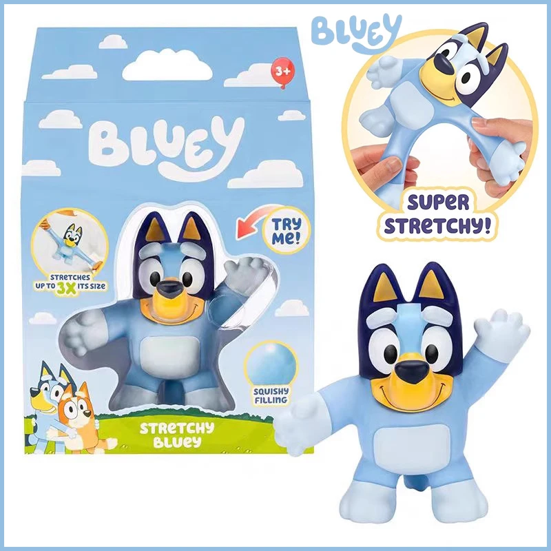 New Moose Bluey And Friends Soft Rubber Doll Decompression And Stretching Doll Bingo Figure Funny Stress Reliever Hot Kids Toys