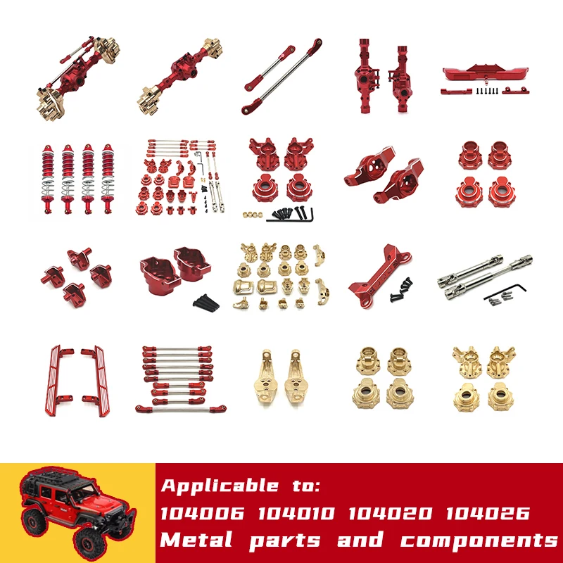 104006 104010 104020 104026 WL-RC1/10 Parti Metalliche, Parte Fissa Della Leva, Telaio In Alluminio, Peso Maggiorato In Ottone