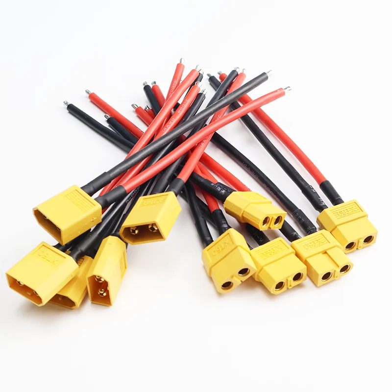 2pcs /7pcs XT60 Female / Male Plug Battery Connector 14AWG 10cm with Silicone Flexible Wire for RC Lipo Battery Motor Parts DIY