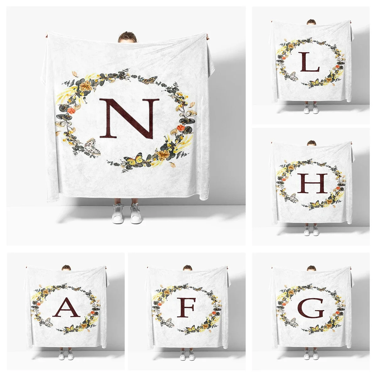 

Home decoration Letter wreath plush Sofa blanket anime Bedspread on the bed anime fluffy soft blankets thick blanket for winter