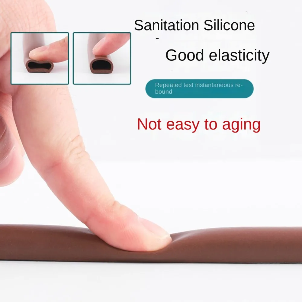6Meters D/E/I Type Door Window Sealing Strip Silicone Rubber Weather Strip Self-adhesive Tape Anti-collision Insulation Seal