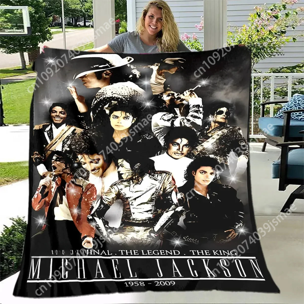 Michael Jackson retro printed blanket Flannel Warm Blanket Soft and Comfortable Blanket picnic blanket bed linings Custom