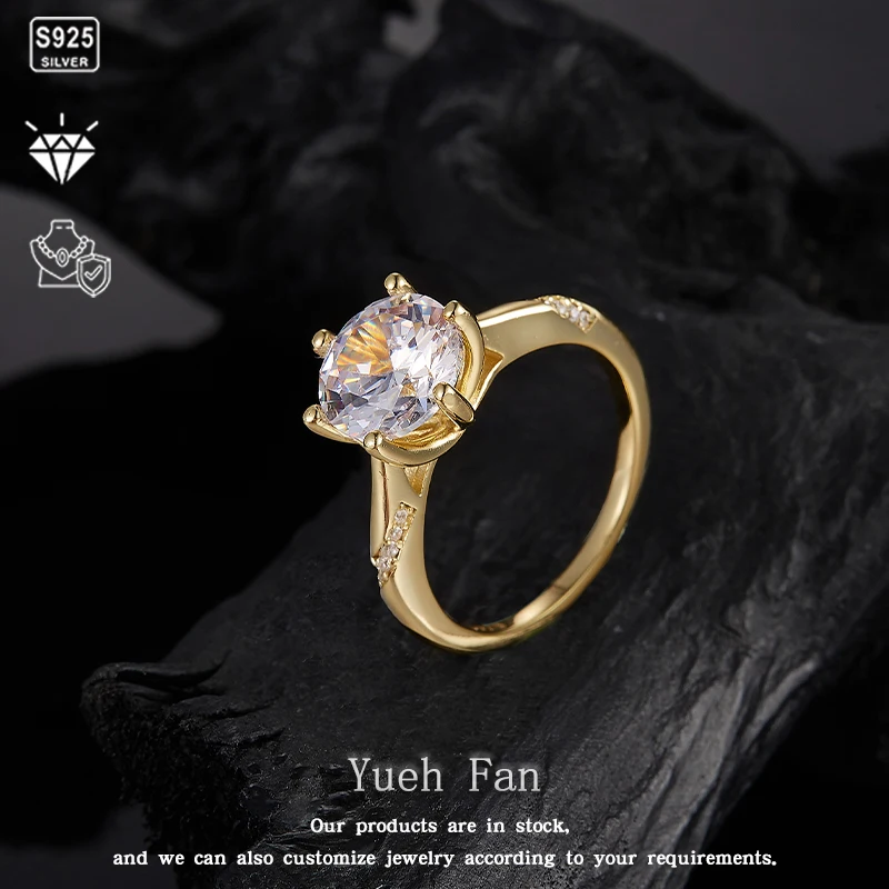 

925 Silver Certified Rings 1/2/3CT Moissanite Gold Filled Rings Women Engagement Ring Wedding Ring Woman Rings Jewelry Christmas
