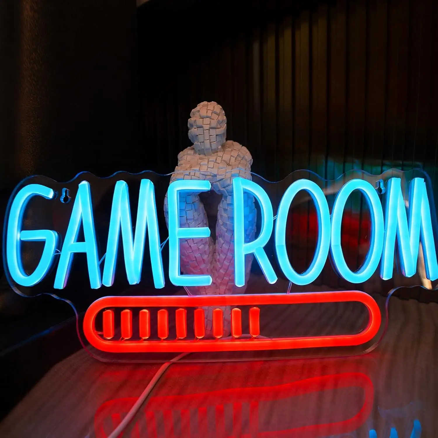 Game Room Neon Sign USB Powered LED Light for Teen Kids Room Man Cave Gaming Themed Wall Decor for Parties Events Game Nights