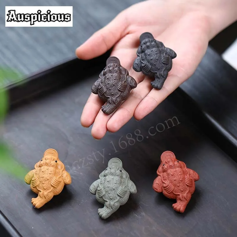 Creative Golden Toad Purple Sand Tea Pet Boutique Te Games Tea Figurine Tea Ceremony Tea Statue Small Tea Drinkware Decoration