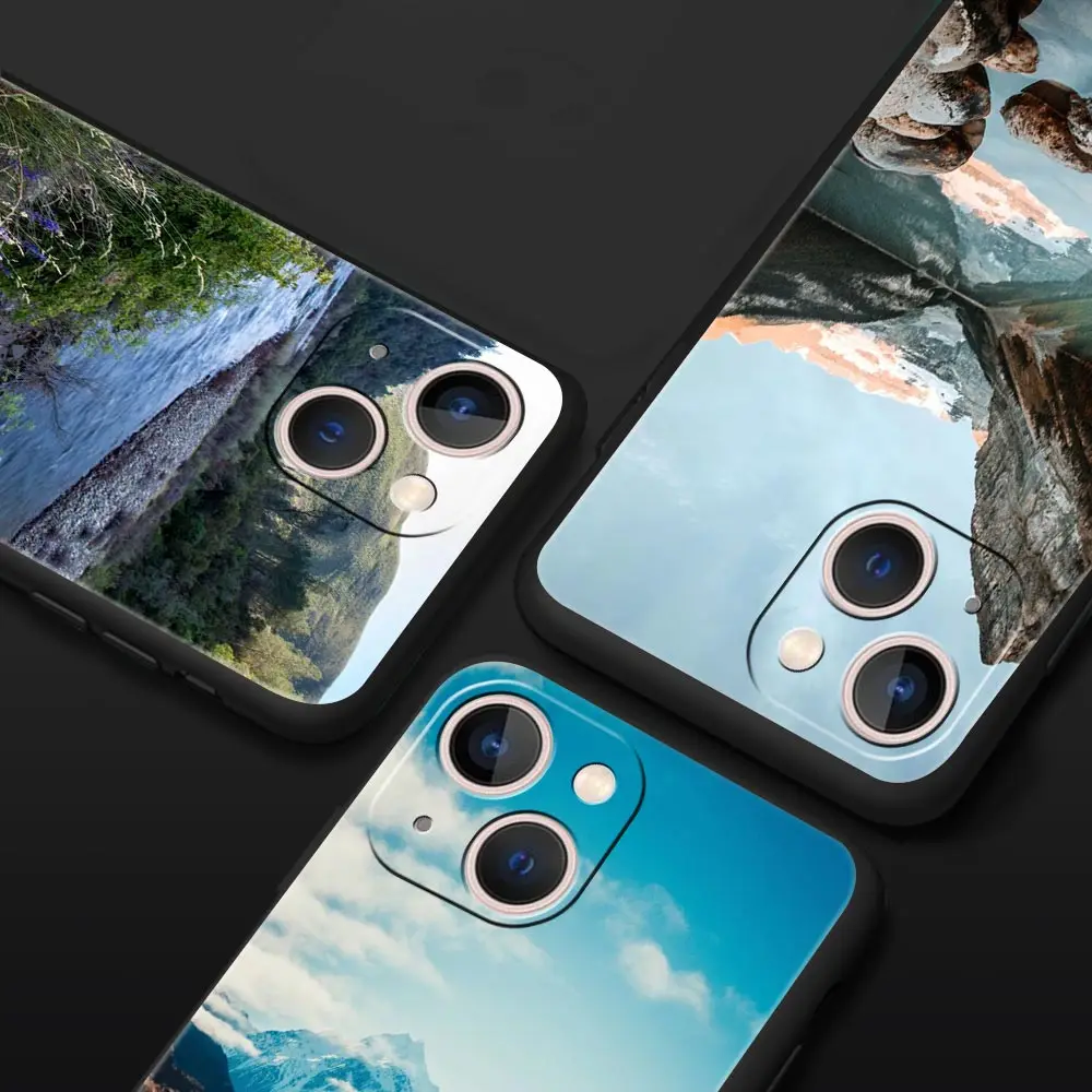 Luxury Phone Case For iPhone 16 15 14 11 Pro Max 13 12 XS X XR 7 8 Plus Shockproof Waterfall nature Trees ship Cover