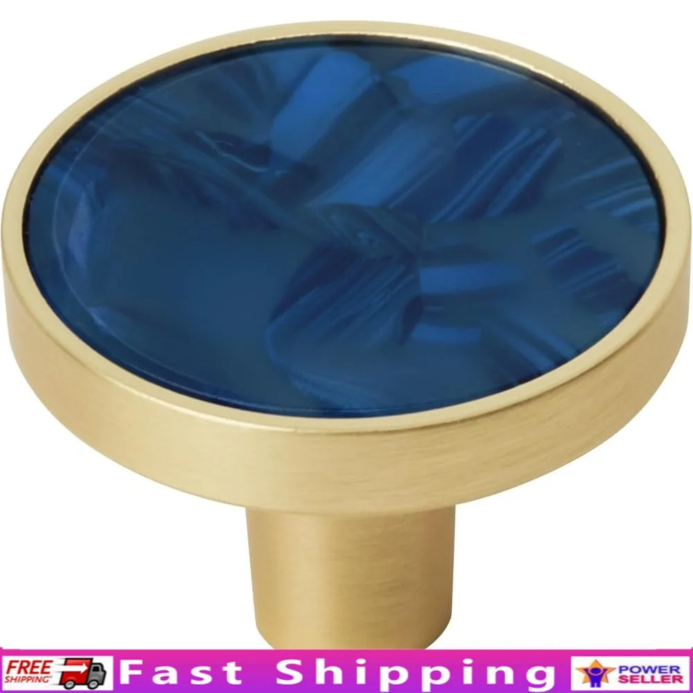 

2PK Decorative Round Cabinet Knobs Durable Zinc Acrylic Furniture Pulls Easy Installation Versatile Drawer Hardware Upgrade