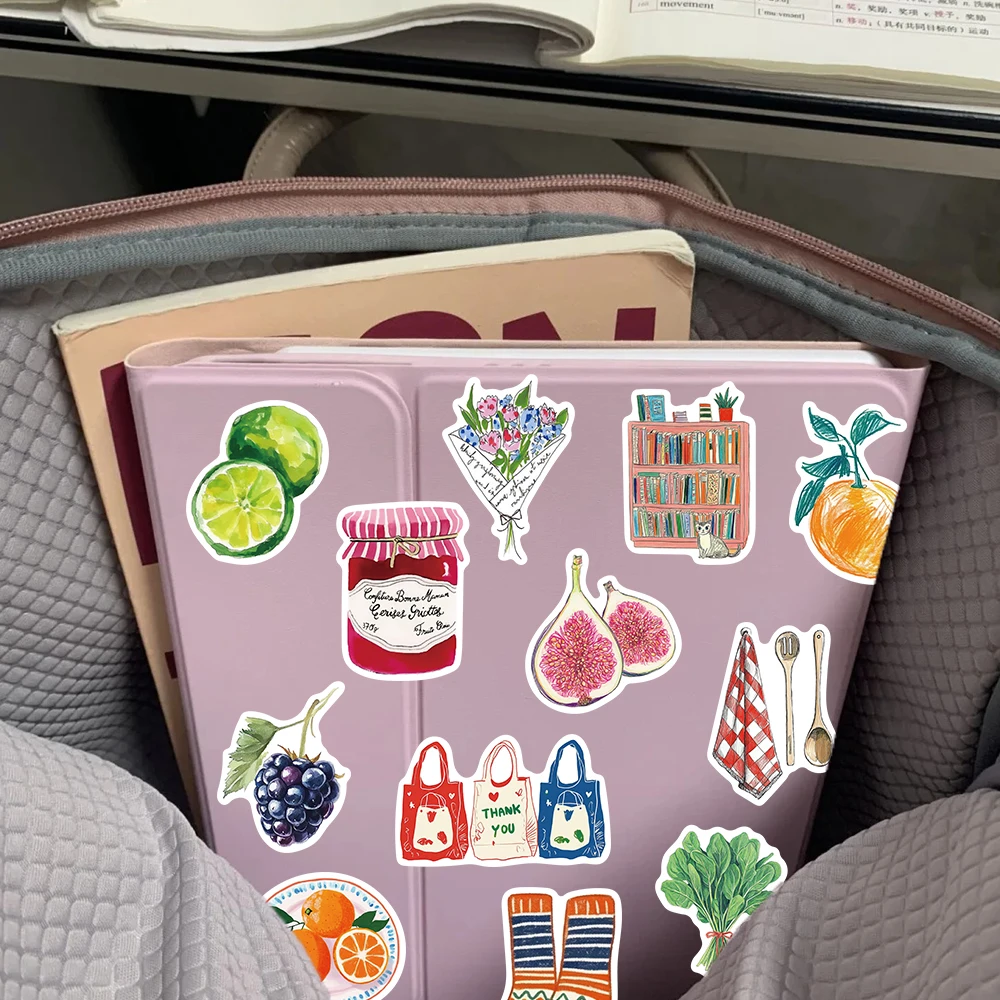 50개입 미학적 수채화 음식 생활 스티커 방 장식 빈티 - Phone Accessories For Kids 리뷰 및 가격