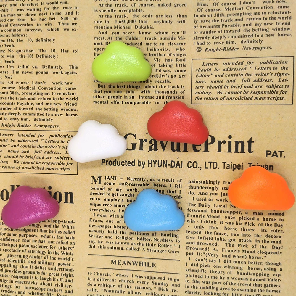 6 ชิ้นการ์ตูน Cloud Shape แม่เหล็กกระดานข้อความแม่เหล็กตู้เย็นตกแต่ง