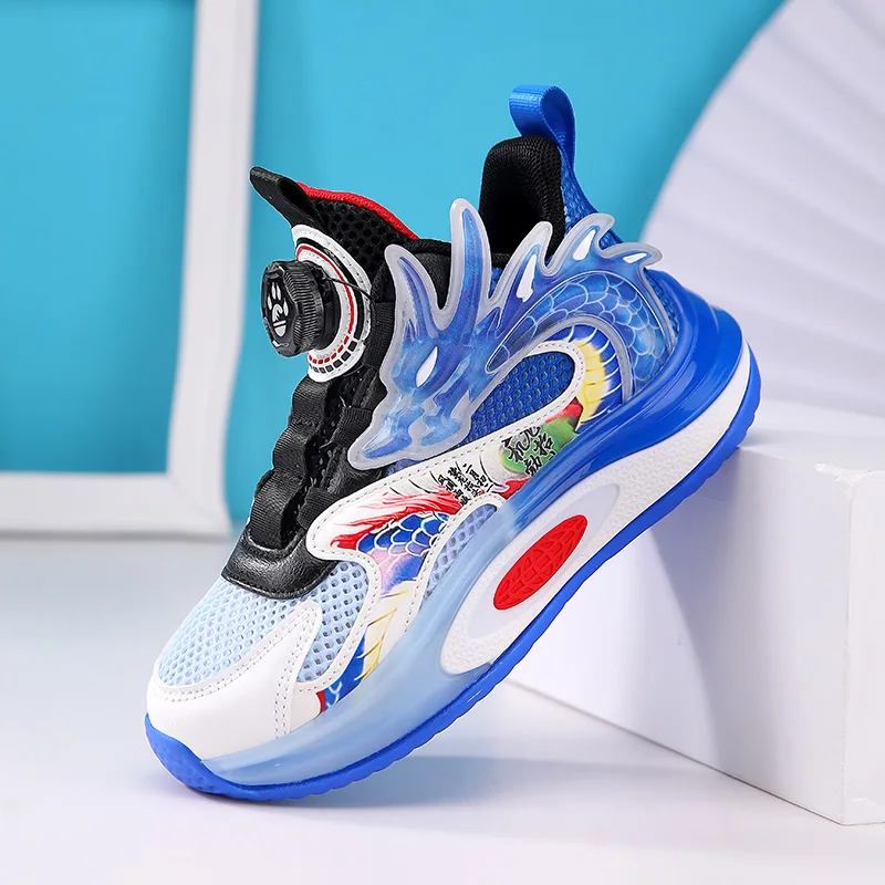 Children Shoes Boy Sneaker 4 To 12 Years Kid Luxury Basketball Shoes Dragon Designer Summer Non-slip Tennis Sports Boy Shoes