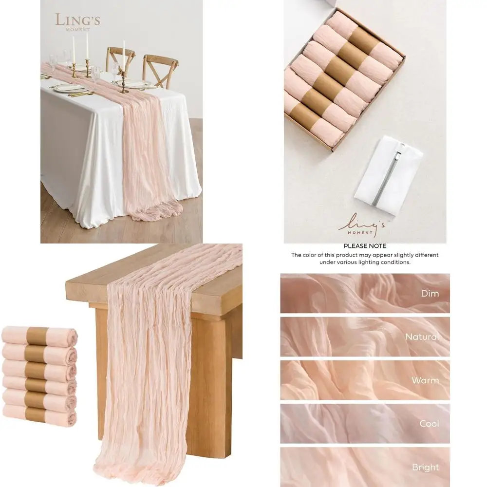 

Blush Pink Sheer Gauze Table Runners, 10ft x 35, for Weddings and Bridal Showers