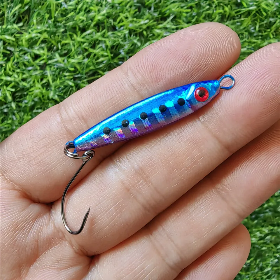 Swolfy 1PCS NEW Mini Metal Jig Fishing Leurre 5g/35mm Small Fish With Single Hook Isca Artificial Bait Fishing Tackle