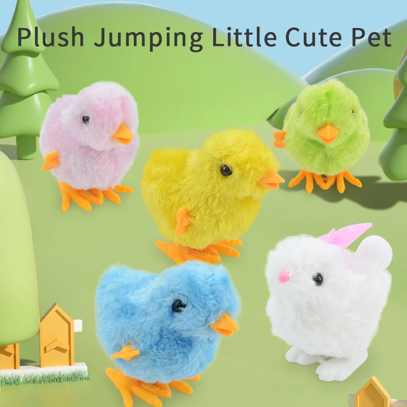 Children's simulation mini plush wind-up toy chick winding up toy can run