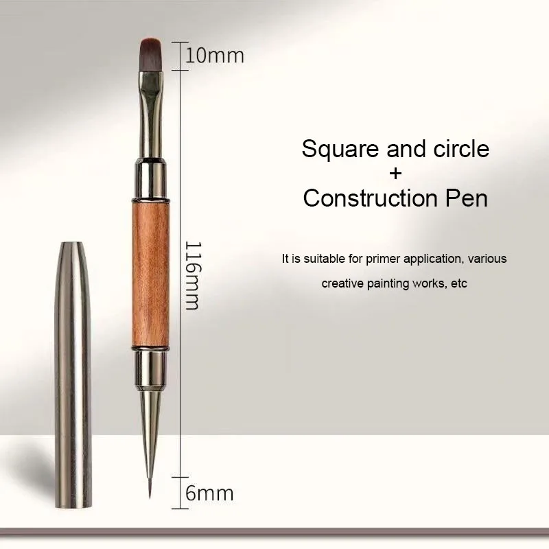 새로운 1개입 양면 네일 펜 네일 그라데이션 브러쉬 소형 얇은 아트 브러쉬 빌더 젤 프렌치 네일 매니큐어 브러쉬 도구 XJS05