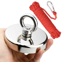 Super Strong Neodymium Magnet Set Heavy Duty Fishing Magnetic Hooks Kit with Countersunk Hole Eyebolt Salvage Searcher Magnets