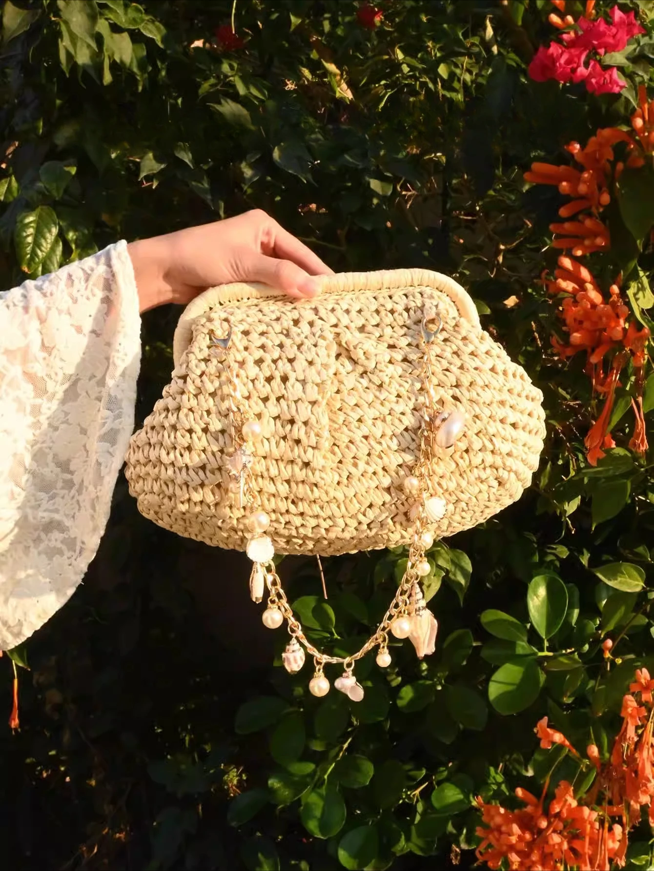 

Summer Designer Shoulder Crossbody Bag Straw Weaving Clutch Purse Women Dumpling Crossbody Beach Bag Fashion Cloud Pouch 2025