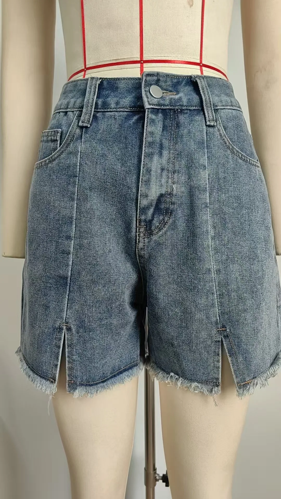 Chic Washed Denim Shorts Jeans Women Streetwear Summer Sexy Denim Shorts Rough-edged Split-ends Hot Pants Y2K - view 5