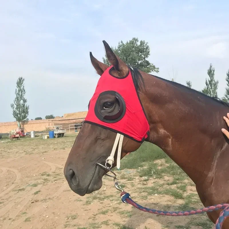 2025 Horse Fly Mask Harness Supplies Horse Cover Windproof Eye Mask Speed Race Goggles Horse Head Cover Equestrian Accessories