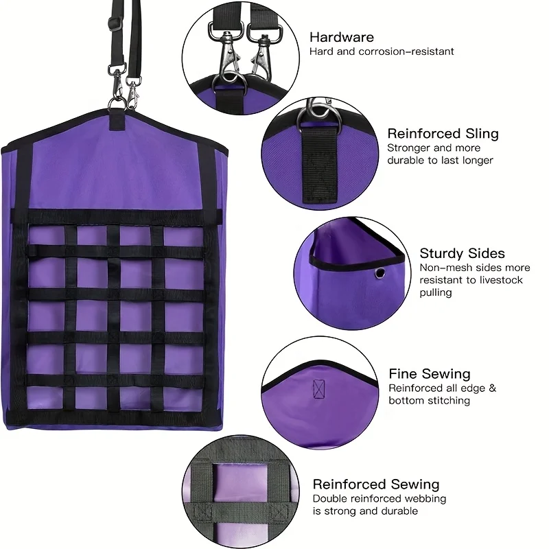 Custom Hanging Slow Feed Hay Net Equine Horse Livestock Feeder Bag