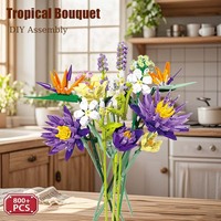 Tropical Paradise Building Blocks Kit 891PCS Realistic Flower Bricks For DIY Plant Ornaments Home Decoration Stress Relief Gifts