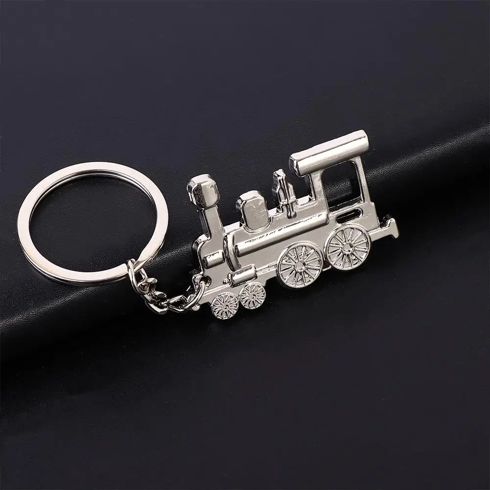 

Keychain Creative Keyring Fob Silver Rock Holder Train Steam Key Chains Punk
