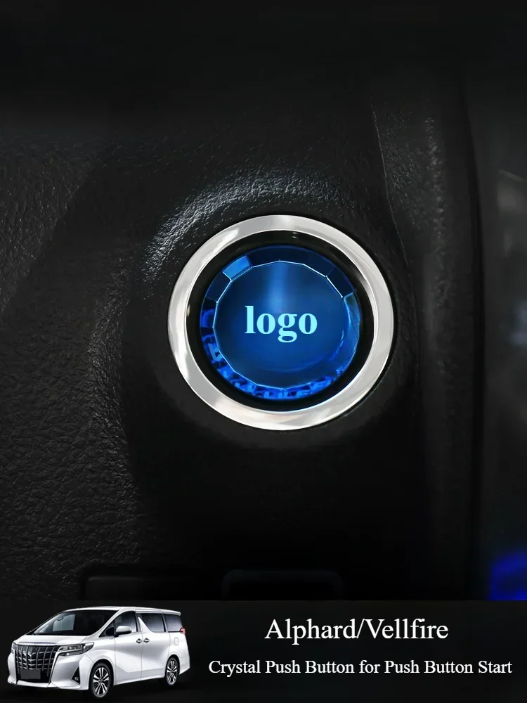 For Toyota Alphard/Vellfire 30 Series Crystal  Button Car Ignition One-touch Start Button Switch Cover interior Sticker