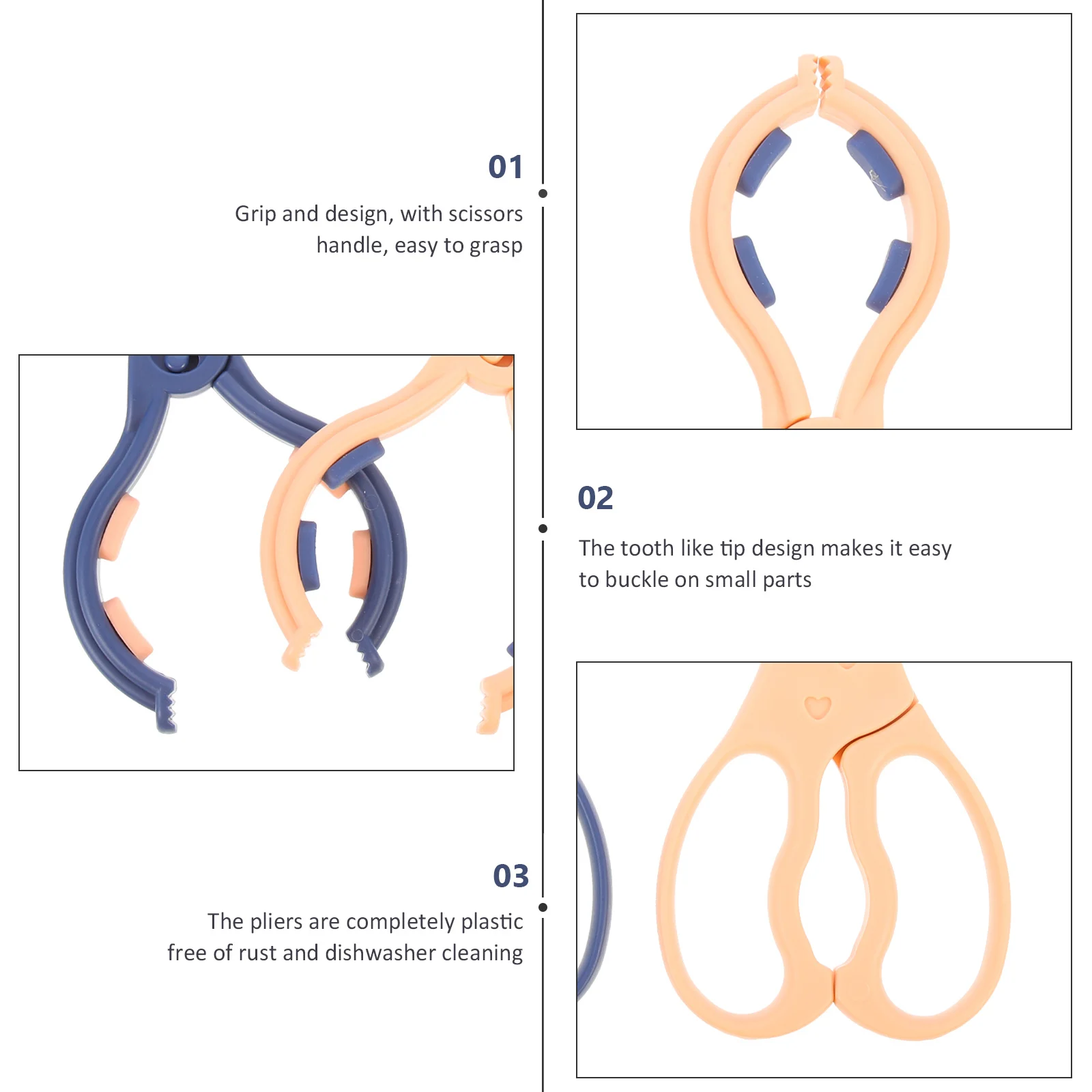 2 Stück rutschfeste, verbrühungshemmende Babyflaschenklemme, hochwertiges PP-Material, Multifunktions-Feederzange, leicht zu reinigende Babyflaschenzange