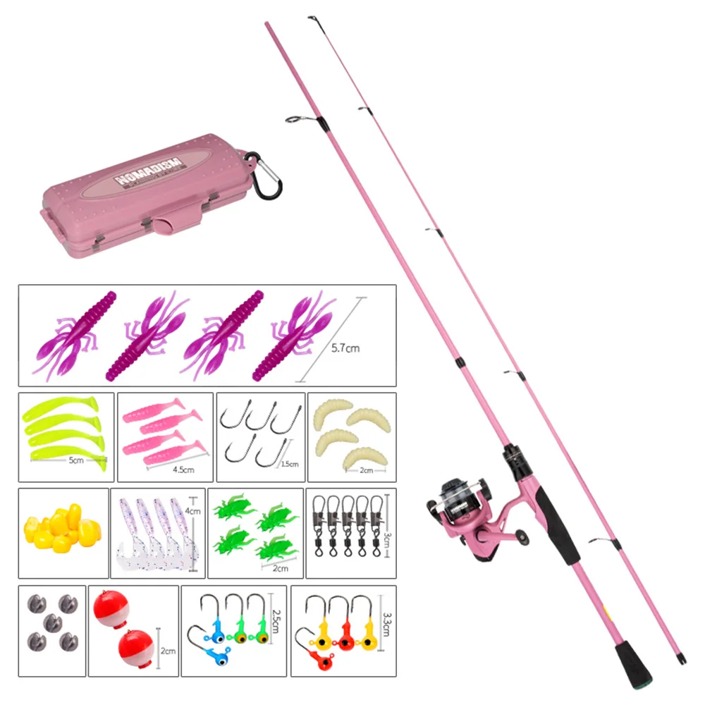 

1.82m Carbon Straight Fishing Rod and 5.2:1 Reel Combo Kit with Fishing Hooks and Lures Kit