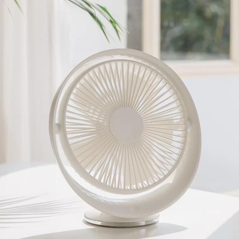 

Moon Shaped Mini Desk Fan 2000mAh Battery 3-Speed Adjustable Ultra Thin Portable Stylish Ideal for Home Office