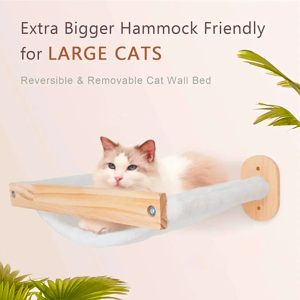 Imagem -03 - Wall Mounted Cat Climbing Prateleiras Hammock Branco com Escada Arranhando Post Jumping Platform Conjunto para Gatinhos Dormindo