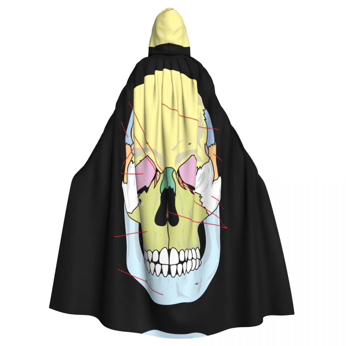 Cranial Analysis Diagram Unisex Witch Party Reversible Hooded Adult Vampires Cape Cloak