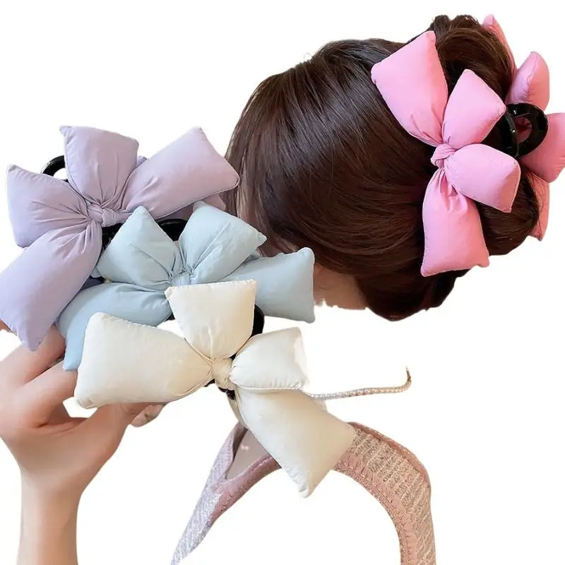 Dreidimensionale Schleifen-Prinzessinnen-Haarspange für Damen – Elegante Haarspange für den Hinterkopf, Haarklammer, Haifischclip – Detail 6