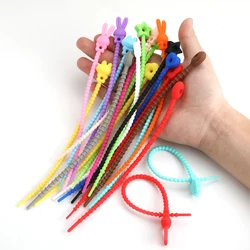 10Pcs 6 styles Silicone Cable Organizer Tie Reusable Multi-Purpose Home Office Power Line Management Cord Winder V163