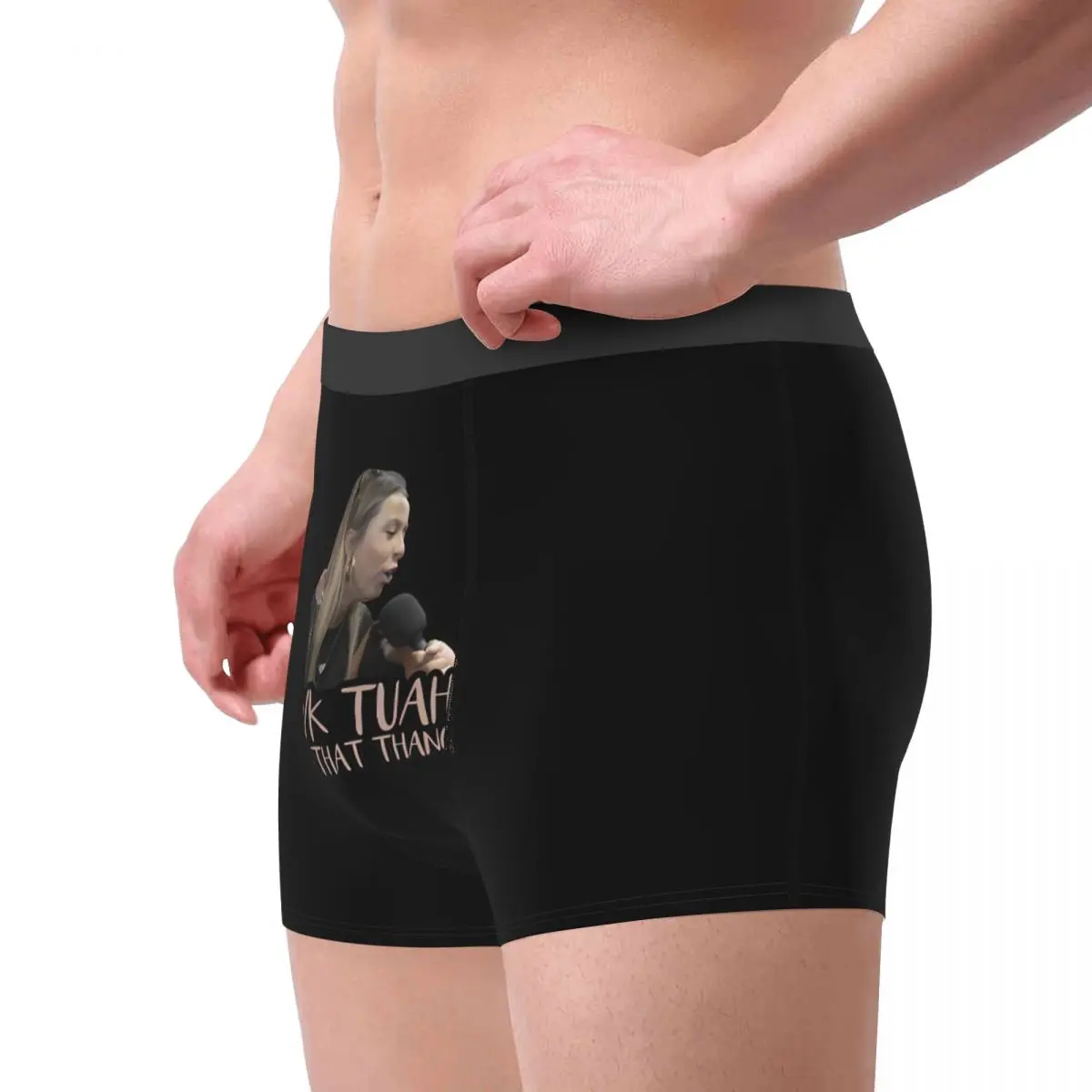 Men Hawk Tuah Spit On That Thing Underwear Girl Funny Meme Sexy Boxer Shorts Panties Homme Breathable Underpants Plus Size