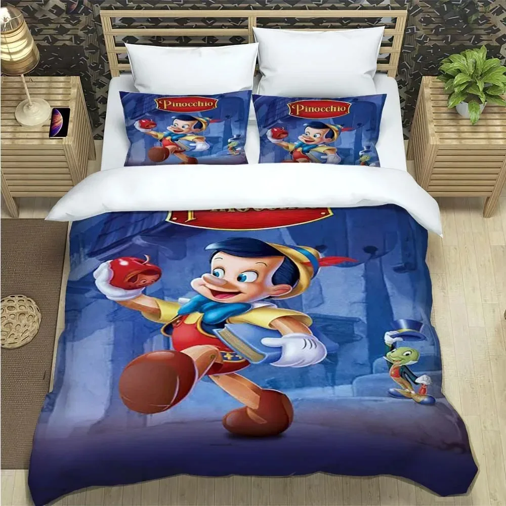 Pinocchio cartoon bedding set home bedroom duvet cover pillowcase, room decoration, Disney cartoon print, boy and girl gifts