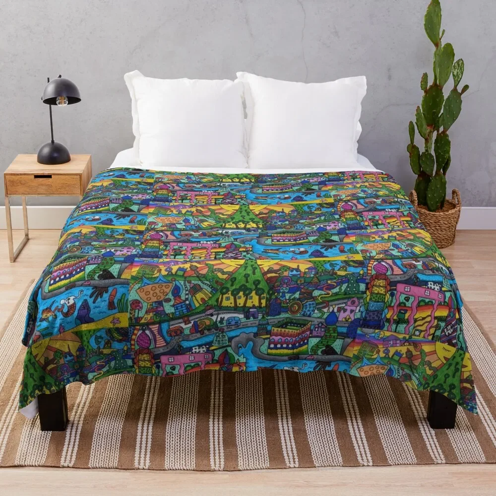 

Rainbow Land Throw Blanket Summer Beddings Tourist Cute Shaggy Blankets