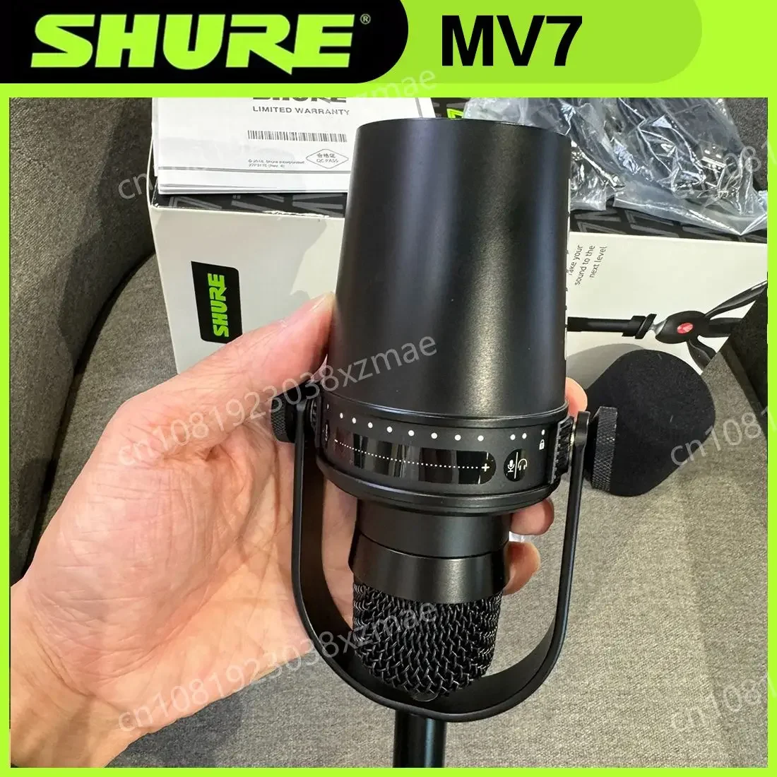 Original SHURE MV7 Hybrid USB/XLR Dynamic Microphone Outdoor Live Selectable Frequency Response Built-in Sound Card Microphone