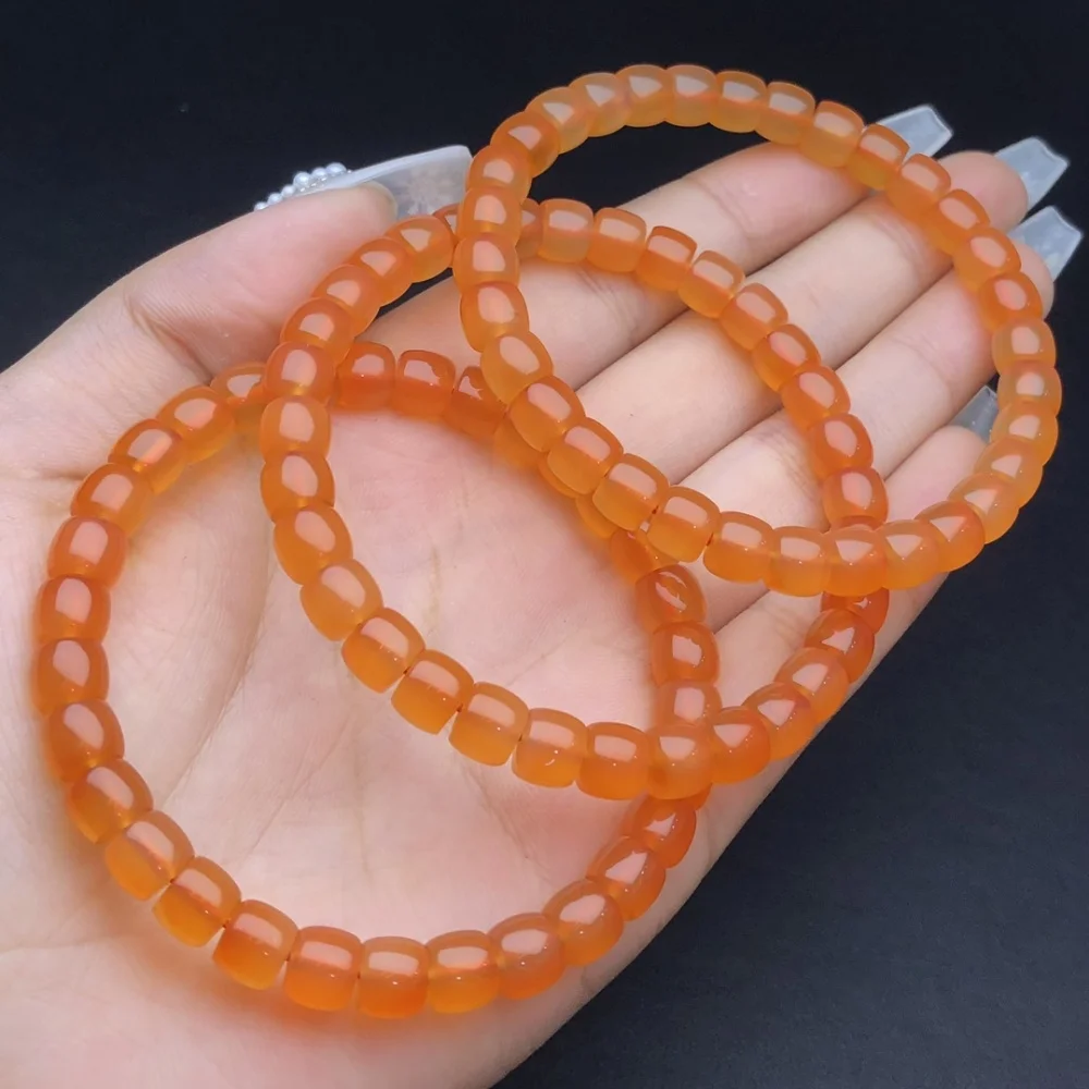 

1 Pc Fengbaowu Natural Agate Bracelet Old Style Shape Beads Reiki Healing Stone Fashion Jewelry Gift For Women Men