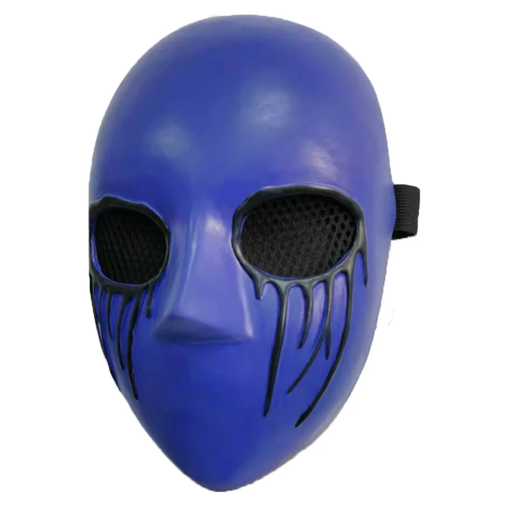 Blaue Latex-Vollgesichtsmaske für Halloween | Schwarzes Augennetz, Vollgesichtsabdeckung für Cosplay, Requisiten für Geisterbahn-Maskeraden – Detail 4
