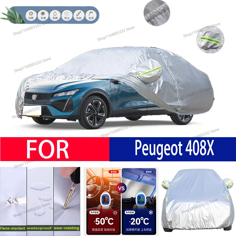 For Peugeot 408X Car clothing sun protection snow prevention antifreeze car protective cover  auto cover