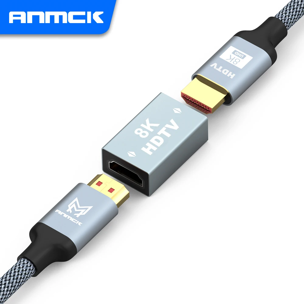 Anmck 4K HDTV Adapter 180 gradi destro maschio a femmina convertitore di commutazione per PS4 HDTV Projetor Laptop Monitor 8K HD Splitter