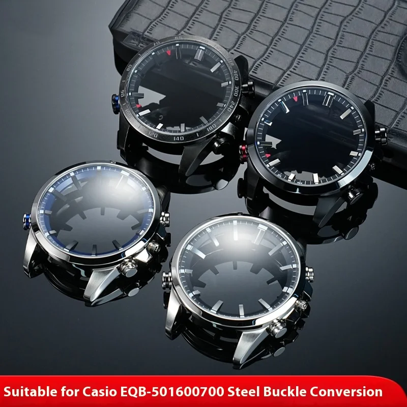 EQB-501 DYI case and mirror integrated for Casio EDIFICE EQB-600 EQB-700 watch stainless steel case modification watch strap view 2