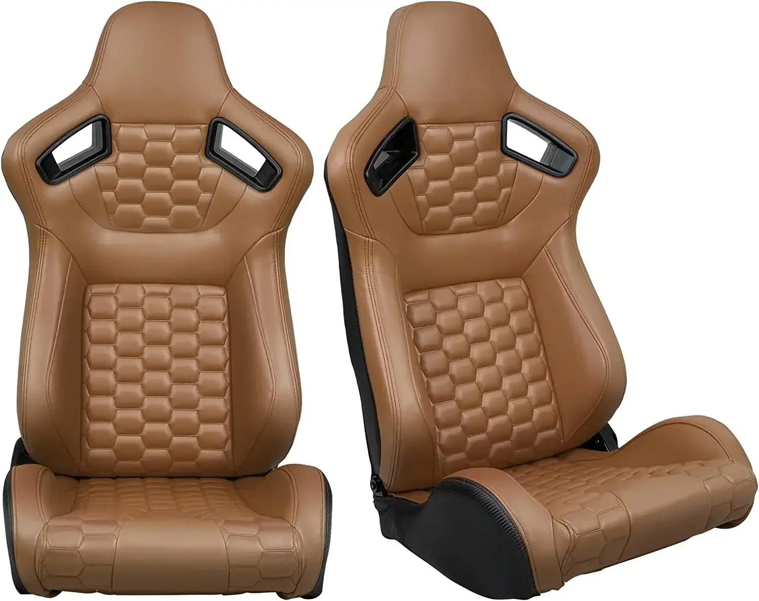 Beige High Quality PU Leather and Velvet Adjustable Car Racing Simulator Sim Auto Bucket Seats