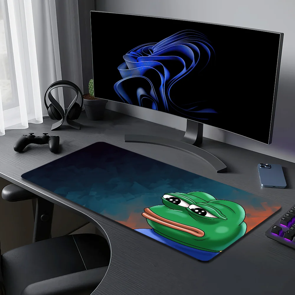 P-Pepe the Frog Mouse Pad حصيرة مكتبية كبيرة غير قابلة للانزلاق ومضادة للفرش لوحة مفاتيح مريحة للمكتب والمطاط والكمبيوتر المنزلي مخصص #4